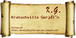 Kratochvilla Gerjén névjegykártya